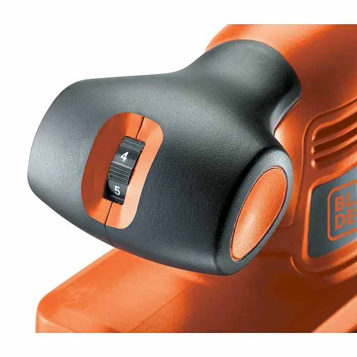 Black+Decker Schwingschleifer KA320EKA-QS - 240 W, 14.000 U/min - 30.000 U/min, Schleifplatte: 90 x 187 mm - Detailaufnahme