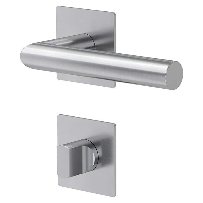 Diamond Doors Design Zimmertürgarnitur WC Illinois - Türstärke: 40 mm - 45 mm, Schlitzkopf/Olive SK/OL, Edelstahl, L-Form - Diagonale Ansicht