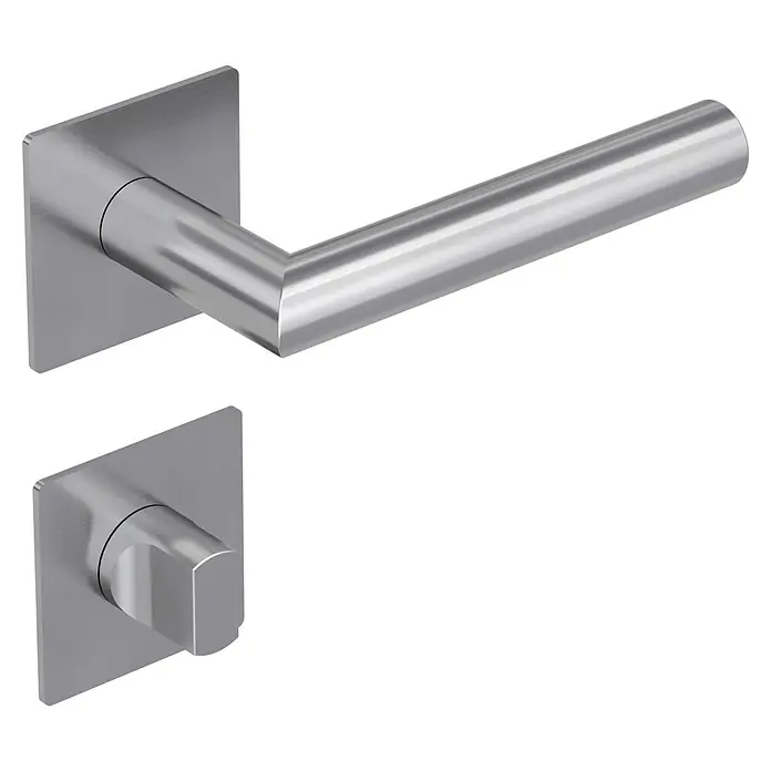Diamond Doors Design Zimmertürgarnitur WC Illinois - Türstärke: 40 mm - 45 mm, Schlitzkopf/Olive SK/OL, Edelstahl, L-Form - Diagonale Ansicht