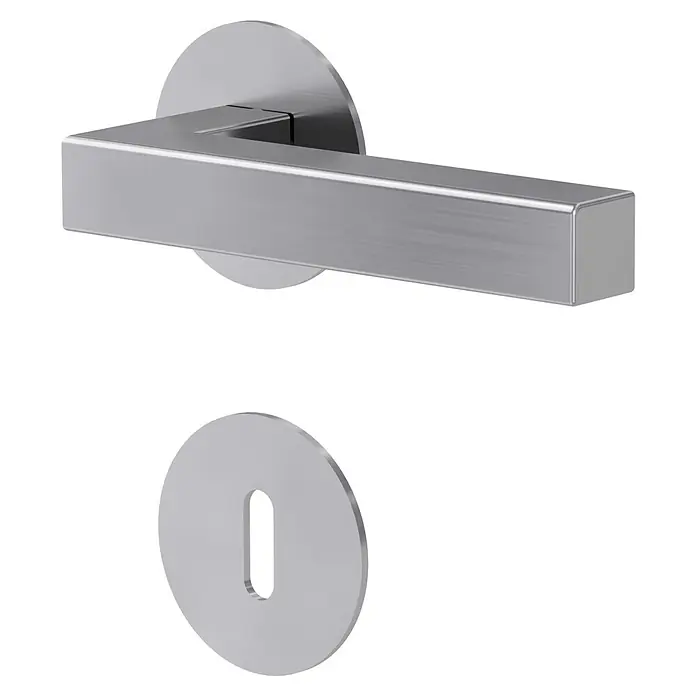 Diamond Doors Design Zimmertürgarnitur Pennsylvania - Türstärke: 40 mm - 45 mm, Buntbart BB, Edelstahl, L-Form - Diagonale Ansicht