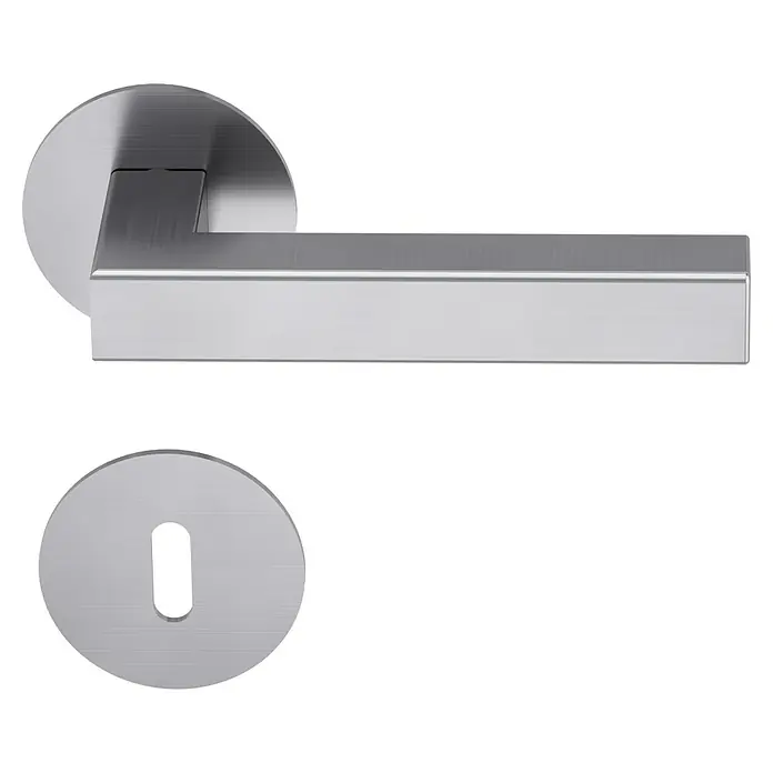 Diamond Doors Design Zimmertürgarnitur Pennsylvania - Türstärke: 40 mm - 45 mm, Buntbart BB, Edelstahl, L-Form - Diagonale Ansicht