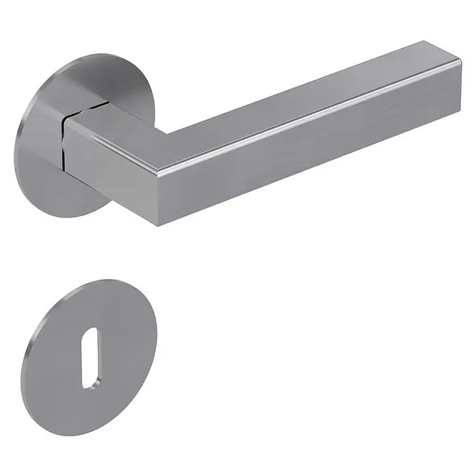 Diamond Doors Design Zimmertürgarnitur Pennsylvania - Türstärke: 40 mm - 45 mm, Buntbart BB, Edelstahl, L-Form - Diagonale Ansicht