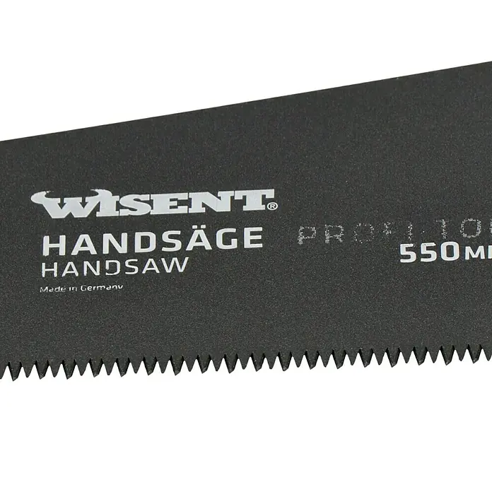 Wisent Profi-Top Komfort-Handsäge Fuchsschwanz - Blattlänge: 550 mm, Einsatzbereich: Innen- und Dachausbau, 7 Zähne/Zoll - Detailaufnahme
