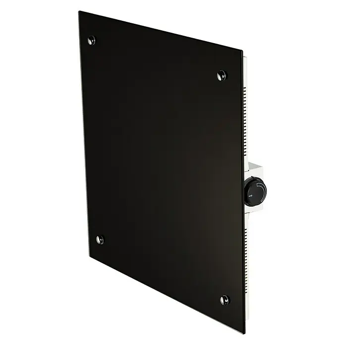 Admiral Infrarot-Glasheizkörper - 50 x 50 cm, 350 W, Schwarz - Diagonale Ansicht