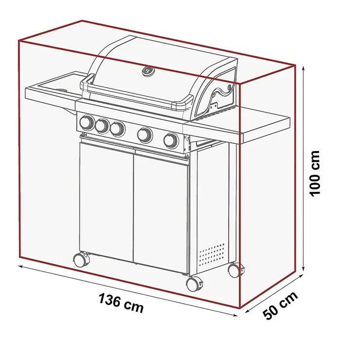 Grillstar Grill-Schutzhülle Atlanta 450 - Polyester, Passend für: Grillstar Gasgrill Atlanta 450 - Skizze