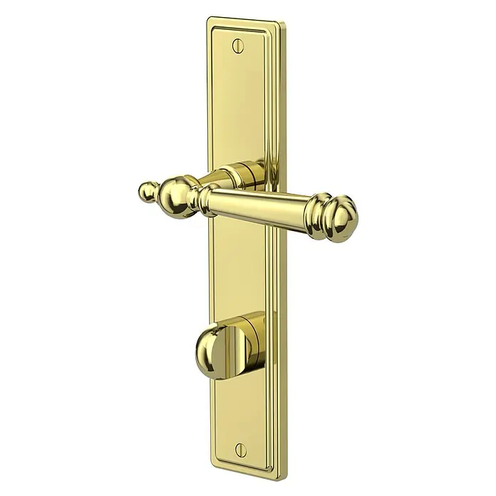Diamond Doors Zimmertürgarnitur WC Classic Indiana - Poliert, Schlitzkopf/Olive SK/OL - Diagonale Ansicht
