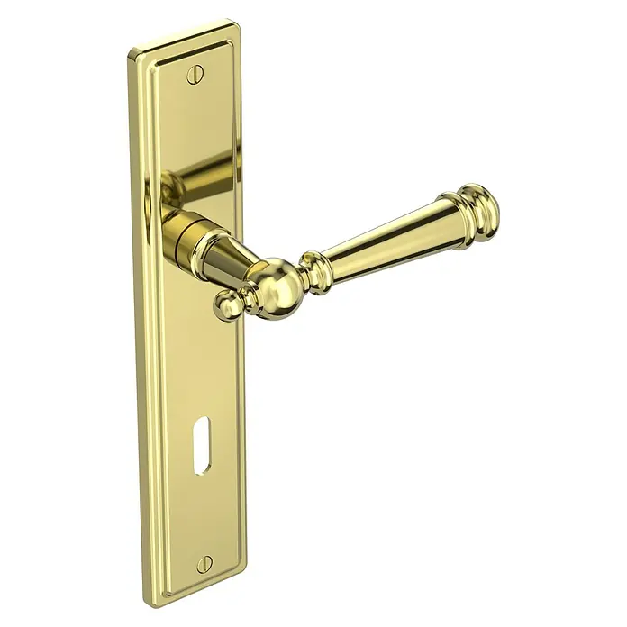 Diamond Doors Zimmertürgarnitur Classic Indiana - Poliert, Buntbart BB - Diagonale Ansicht