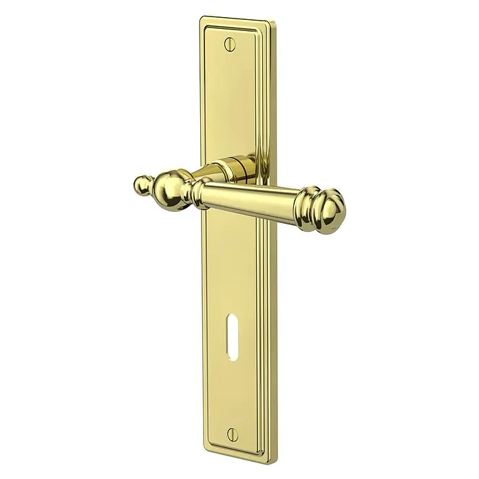 Diamond Doors Zimmertürgarnitur Classic Indiana - Poliert, Buntbart BB - Diagonale Ansicht