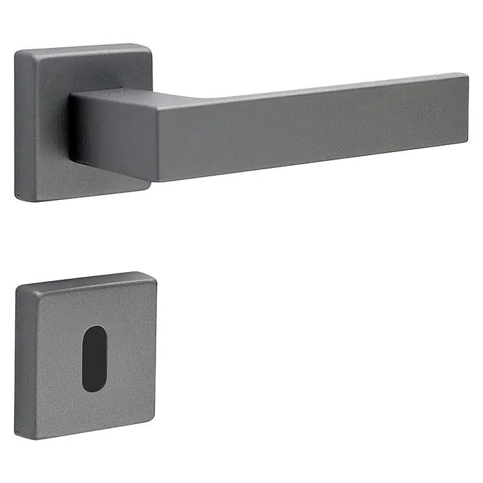 Diamond Doors Zimmertürgarnitur Savannah - Türstärke: 40 mm - 45 mm, Buntbart BB, Anthrazit - Diagonale Ansicht