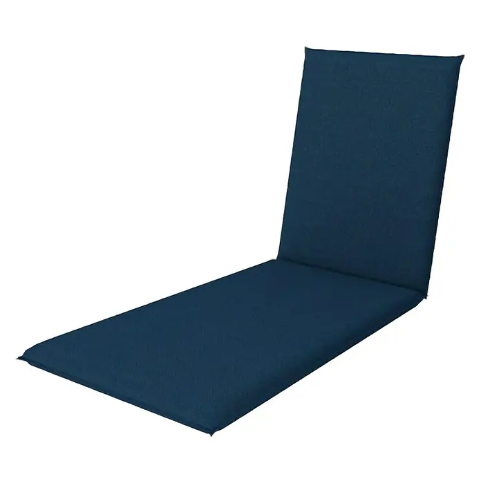 Doppler Gartenmöbel-Auflage - Liegenauflage, Dunkelblau, L x B x H: 195 x 60 x 6 cm, Baumwoll-Polyester-Mischgewebe - Diagonale Ansicht