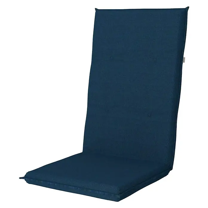 Doppler Gartenmöbel-Auflage - Hochlehner, Dunkelblau, L x B x H: 119 x 48 x 6 cm, Baumwoll-Polyester-Mischgewebe - Diagonale Ansicht