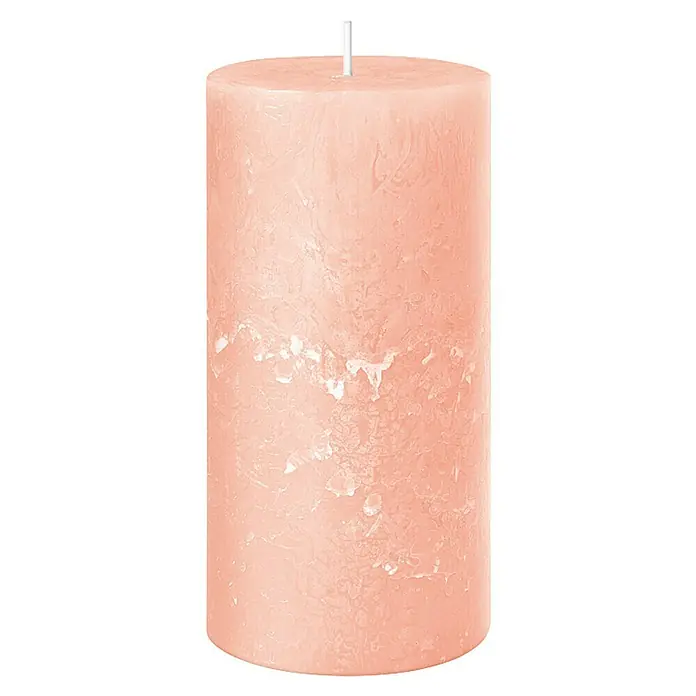 Stumpenkerze Rustic Safe - Ø x H: 7 x 8 cm, Peach - Vorderansicht