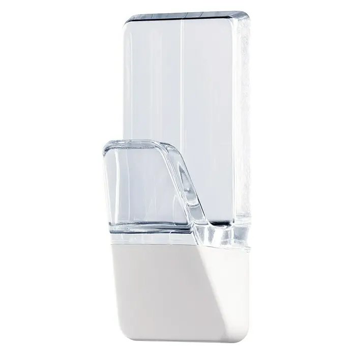 Tesa Powerstrips Selbstklebehaken - Rechteckig, Größe: L, Transparent/Weiß, 2 Stk. - Diagonale Ansicht