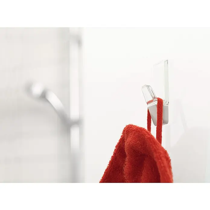 Tesa Powerstrips Selbstklebehaken - Rechteckig, Größe: L, Transparent/Weiß, 2 Stk. - Stimmungsaufnahme