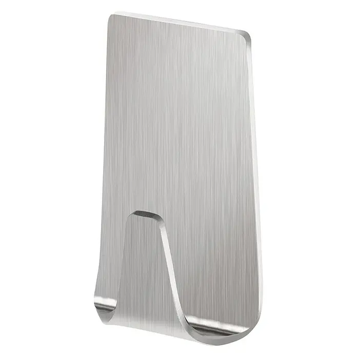 Tesa Powerstrips Selbstklebehaken - Rechteckig, Größe: S, Metallic, 2 Stk. - Diagonale Ansicht