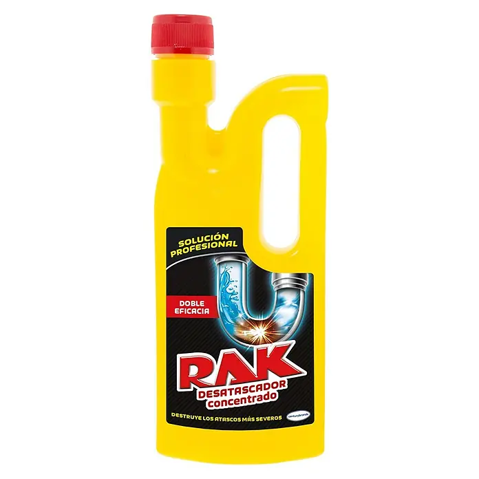 Desatascador líquido Rak - 500 ml, Botella - Vista frontal