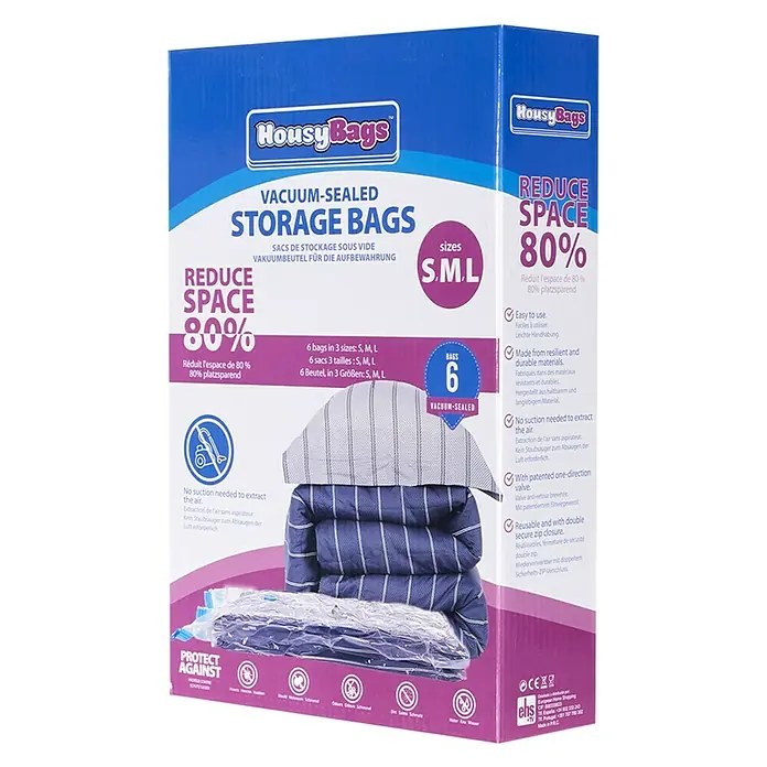 Set de bolsas de vacío HousyBags™ - 12 ud., Transparente - Vista angular