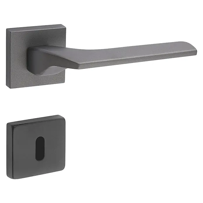 Diamond Doors Zimmertürgarnitur Bellevue - Türstärke: 40 mm - 45 mm, Buntbart BB, Anthrazit - Diagonale Ansicht