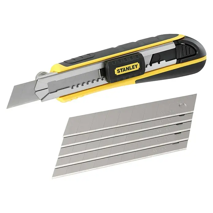 Stanley FatMax Cuttermesser - Klingenbreite: 18 mm, Abbrechklinge, Länge: 180 mm - Diagonale Ansicht