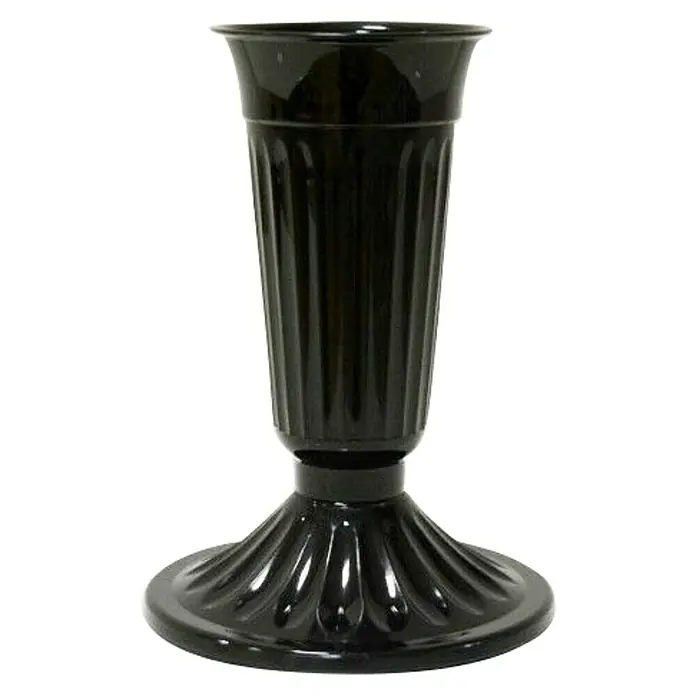 Nadgrobna vaza s podloškom - 25 cm, Plastika - Pogled sprijeda
