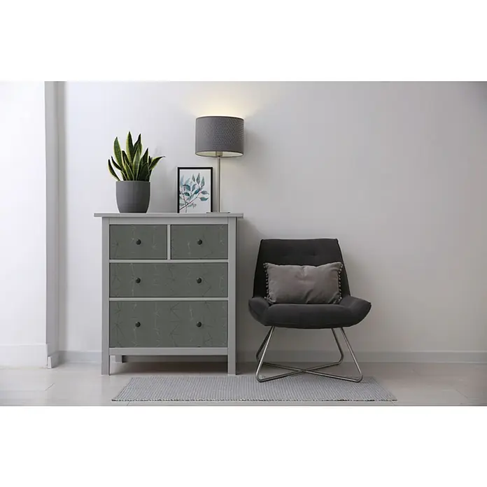 D-c-fix Lámina adhesiva Geométrico - 200 x 45 cm, Plateado/Gris, Autoadhesivo - Foto ambiente