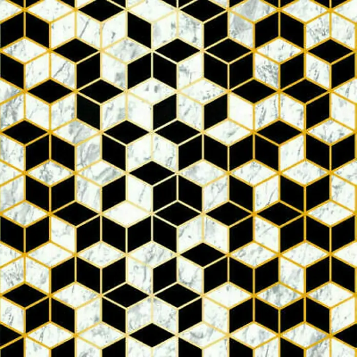 D-c-fix Lámina adhesiva Geométrico - 150 x 67,5 cm, Blanco/Negro, Autoadhesivo - Primer plano