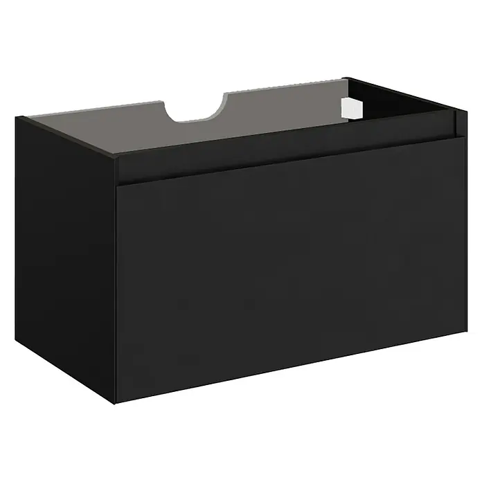 Allibert Wastafelonderkast Fangorin - l x b x h: 45 x 100 x 46 cm, Mat Zwart - Diagonaal zicht
