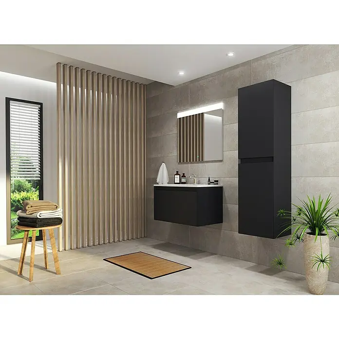 Allibert Hoge kast Fangorin - 40 x 35 x 150 cm, Mat Zwart - Sfeeropname