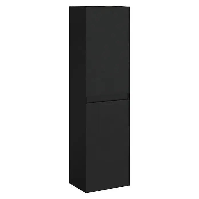 Allibert Hoge kast Fangorin - 40 x 35 x 150 cm, Mat Zwart - Diagonaal zicht