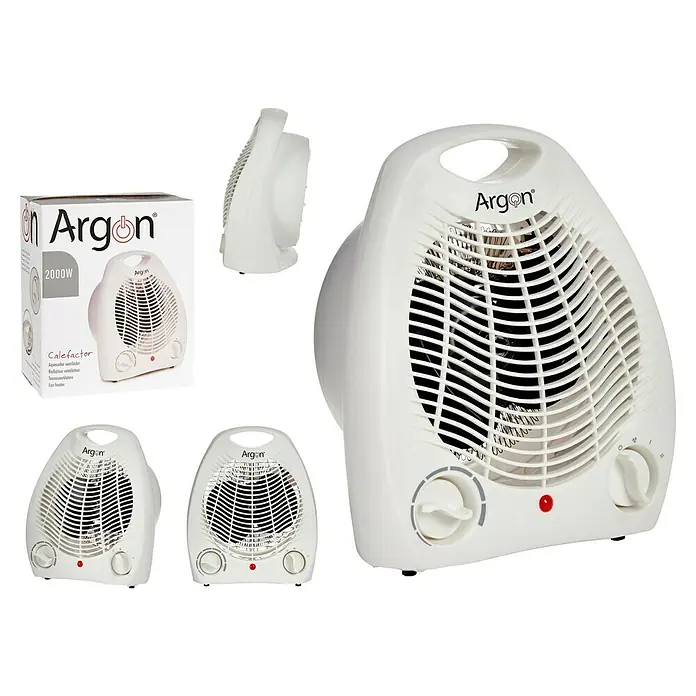 Calefactor de aire - 2.000 W, Blanco - Vista angular