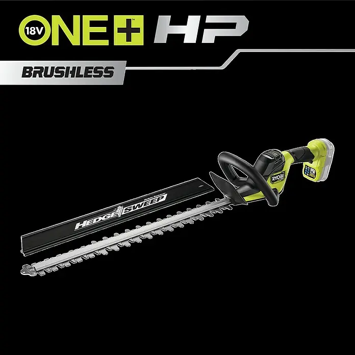 Ryobi ONE+ Akumulatorske škare za živicu HP RY18HTX60A-0 - 18 V, Litij-ionska, Bez akumulatora, Dužina noža: 60 cm - Živopisni prikaz