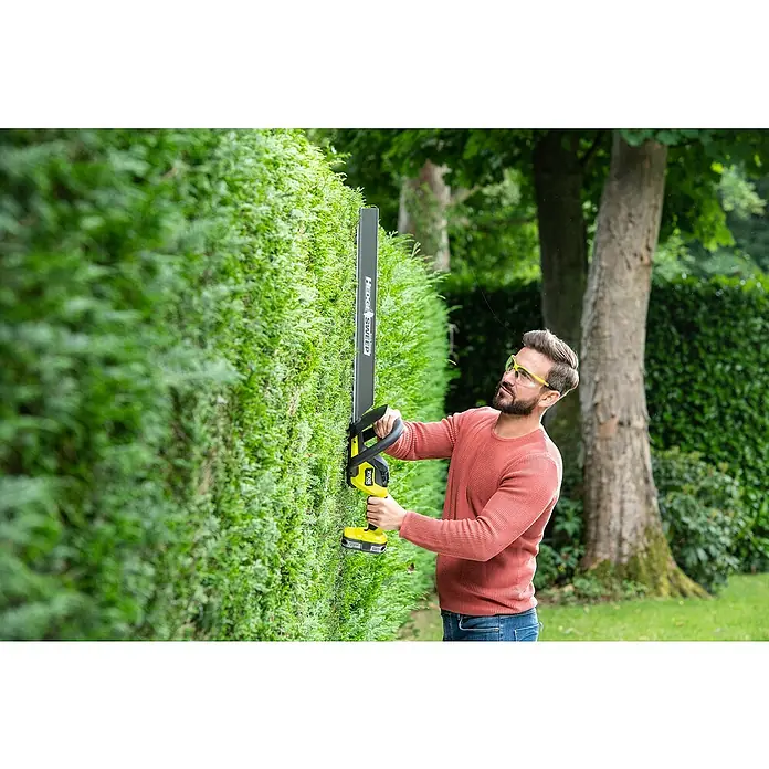 Ryobi ONE+ Akumulatorske škare za živicu HP RY18HTX60A-0 - 18 V, Litij-ionska, Bez akumulatora, Dužina noža: 60 cm - Proizvod u upotrebi