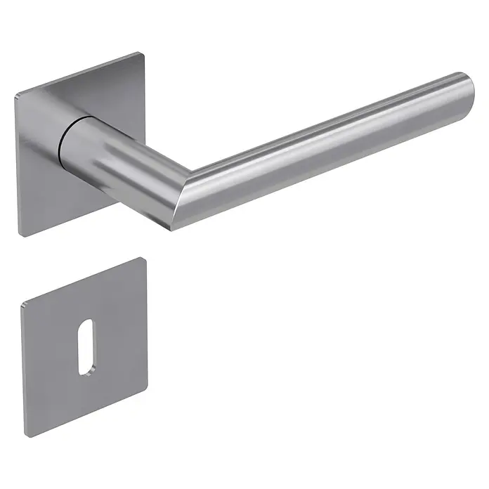 Diamond Doors Design Zimmertürgarnitur Washington - Türstärke: 40 mm - 45 mm, Buntbart BB, Edelstahl, L-Form - Diagonale Ansicht