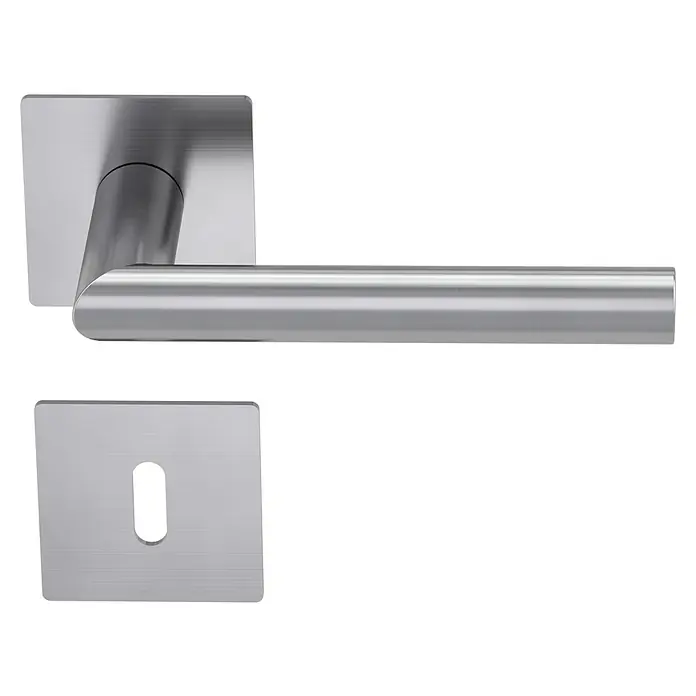 Diamond Doors Design Zimmertürgarnitur Washington - Türstärke: 40 mm - 45 mm, Buntbart BB, Edelstahl, L-Form - Vorderansicht