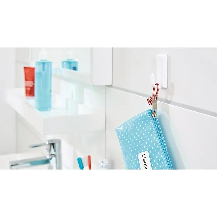 Tesa Powerstrips Selbstklebehaken - Größe: L, Weiß, 2 Stk. - Stimmungsaufnahme