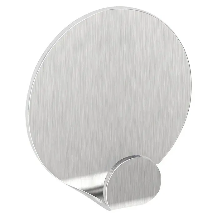 Tesa Powerstrips Selbstklebehaken - Rund, Größe: S, Metallic, 2 Stk. - Diagonale Ansicht