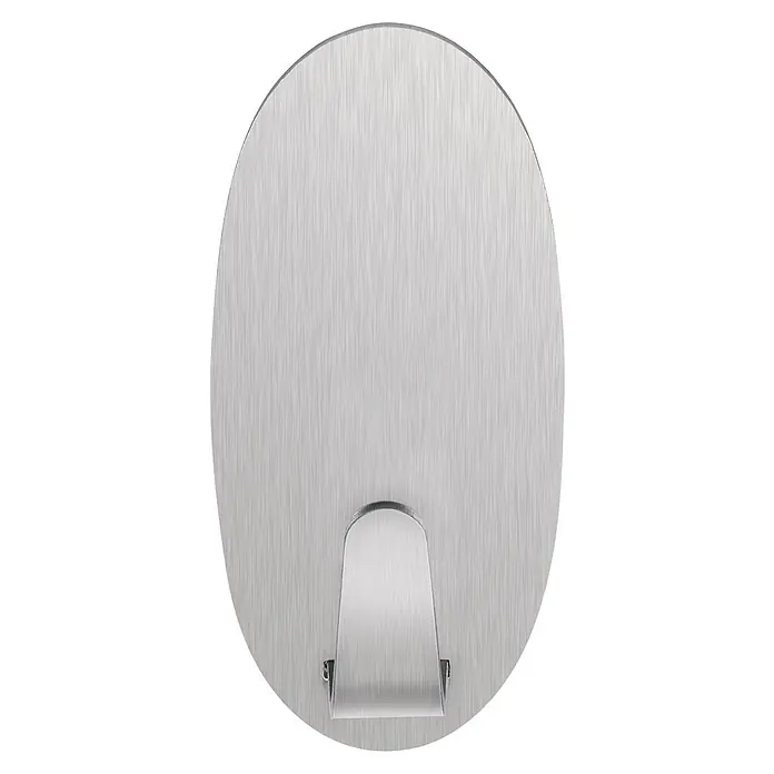 Tesa Powerstrips Selbstklebehaken - Oval, Größe: L, Metallic, 1 Stk. - Diagonale Ansicht