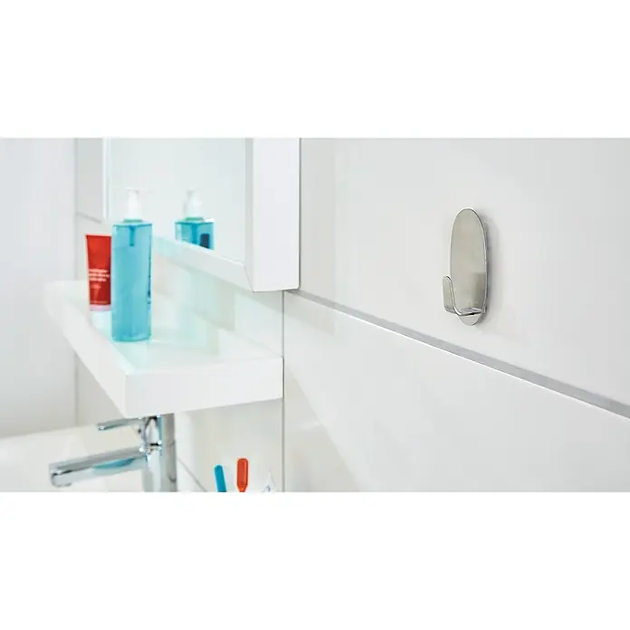 Tesa Powerstrips Selbstklebehaken - Oval, Größe: L, Metallic, 1 Stk. - Stimmungsaufnahme