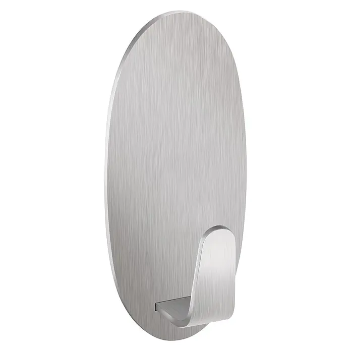 Tesa Powerstrips Selbstklebehaken - Oval, Größe: L, Metallic, 1 Stk. - Diagonale Ansicht