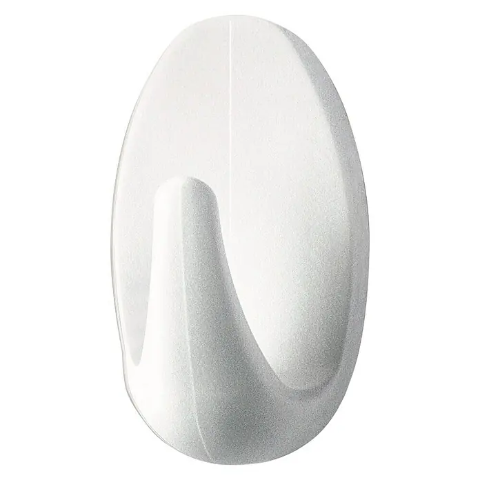 Tesa Powerstrips Selbstklebehaken - Oval, Größe: S, Weiß, 3 Stk. - Vorderansicht