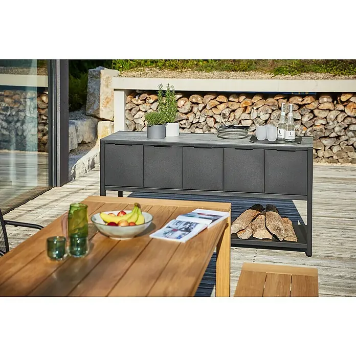 Sunfun Melina Grillküchen-Sideboard - 60 x 180 x 90 cm, Schwarz - Stimmungsaufnahme