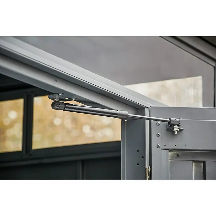 Gardol Gerätehaus Pureline - Außenbreite inkl. Dachüberstand: 274 cm, Außentiefe inkl. Dachüberstand: 154 cm, Metall, Anthrazit - Detailaufnahme