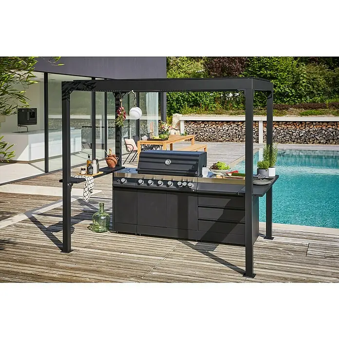 Sunfun Melina Grillpavillon - L x B x H: 160 x 250 x 220 cm, Schwarz - Stimmungsaufnahme