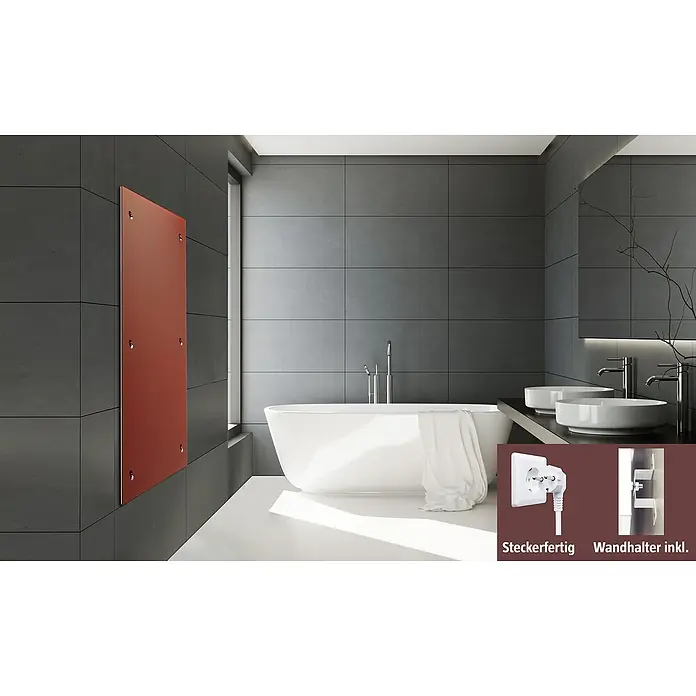 Admiral Infrarot-Glasheizkörper - 45 x 120 cm, 850 W, Rot - Stimmungsaufnahme