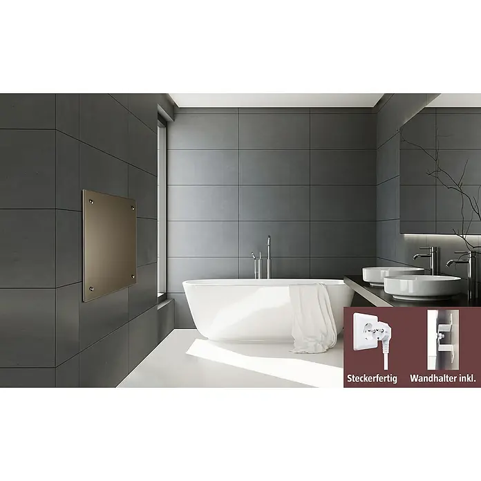 Admiral Infrarot-Glasheizkörper - 70 x 55 cm, 500 W, Beige/Grau - Stimmungsaufnahme