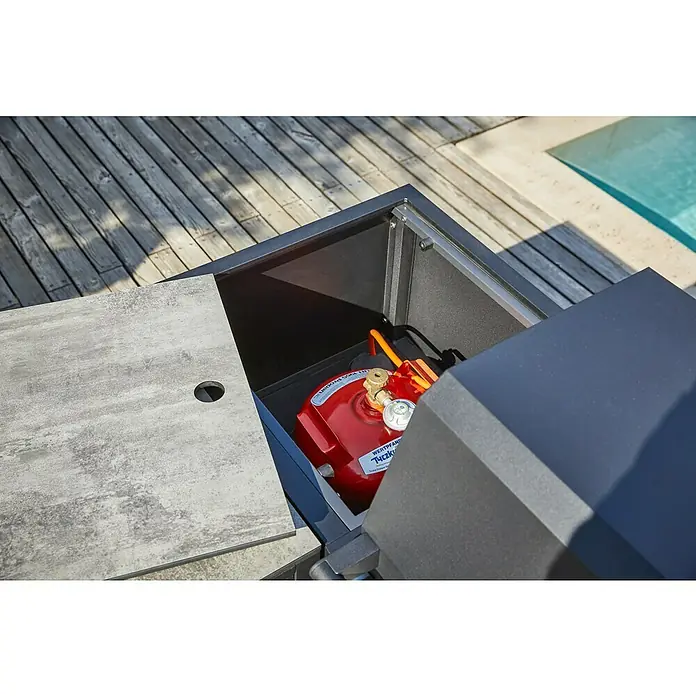 Sunfun Melina Grillküchen-Modul Gasschrank - Schwarz, L x B x H: 60 x 60 x 90 cm - Anwendungsbeispiel