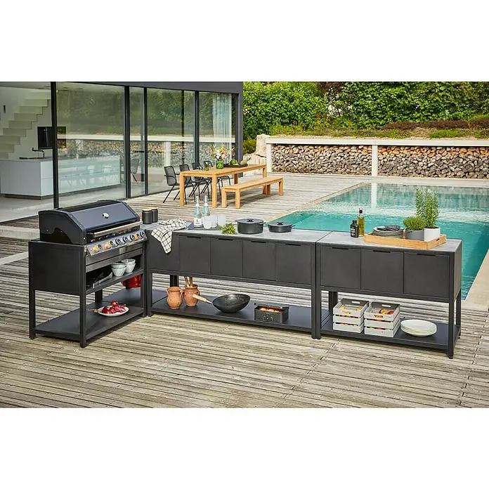 Kingstone KMS Gasbarbecue Cliff 605-II Built In - Aantal branders: 6, Hoofdgrilloppervlak: 89,2 x 45 cm, 14 kW - Sfeeropname