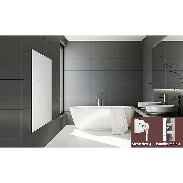 Infrarot-Keramikheizkörper - B x H: 60 x 120 cm, 1.100 W, Weiß, Grau - Stimmungsaufnahme