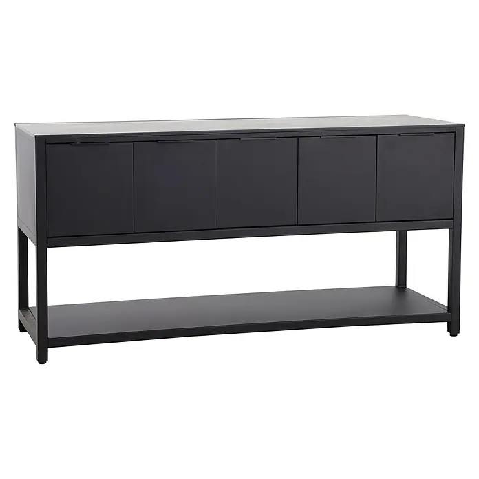 Sunfun Melina Pomoćni ormarić za vanjsku kuhinju - 60 x 180 x 90 cm, Crne boje - Dijagonalni pogled