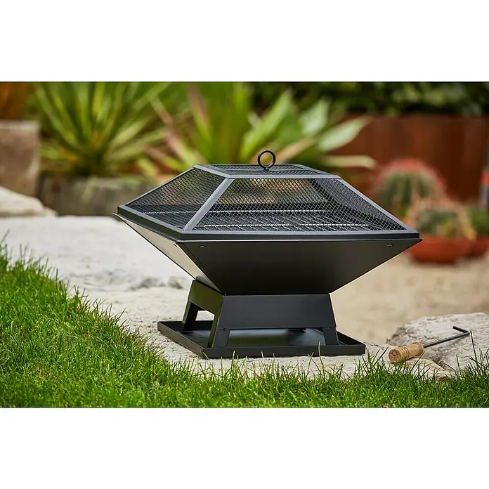 Grillstar Roštilj na drveni ugljen Firebowl - Crna boja, D x Š x V: 45 x 45 x 34,5 cm - Živopisni prikaz